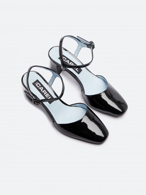 SORAYA black patent leather sandals | Carel Paris Shoes