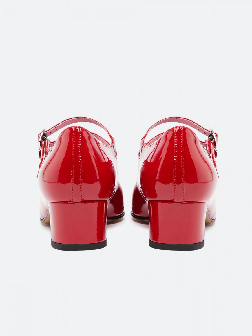 red patent leather