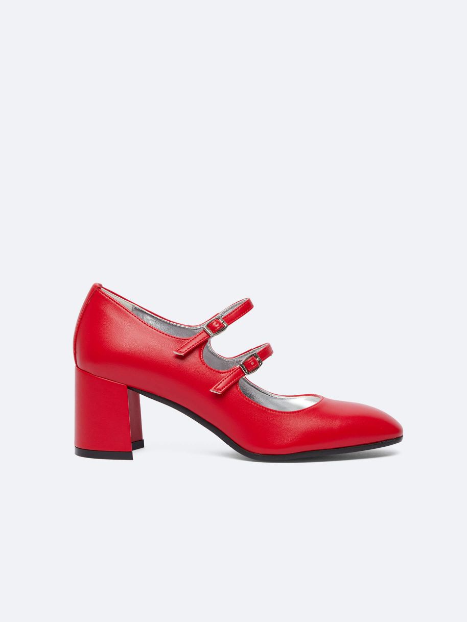 ALICE red appleskin Mary Janes pumps | Carel Paris Shoes