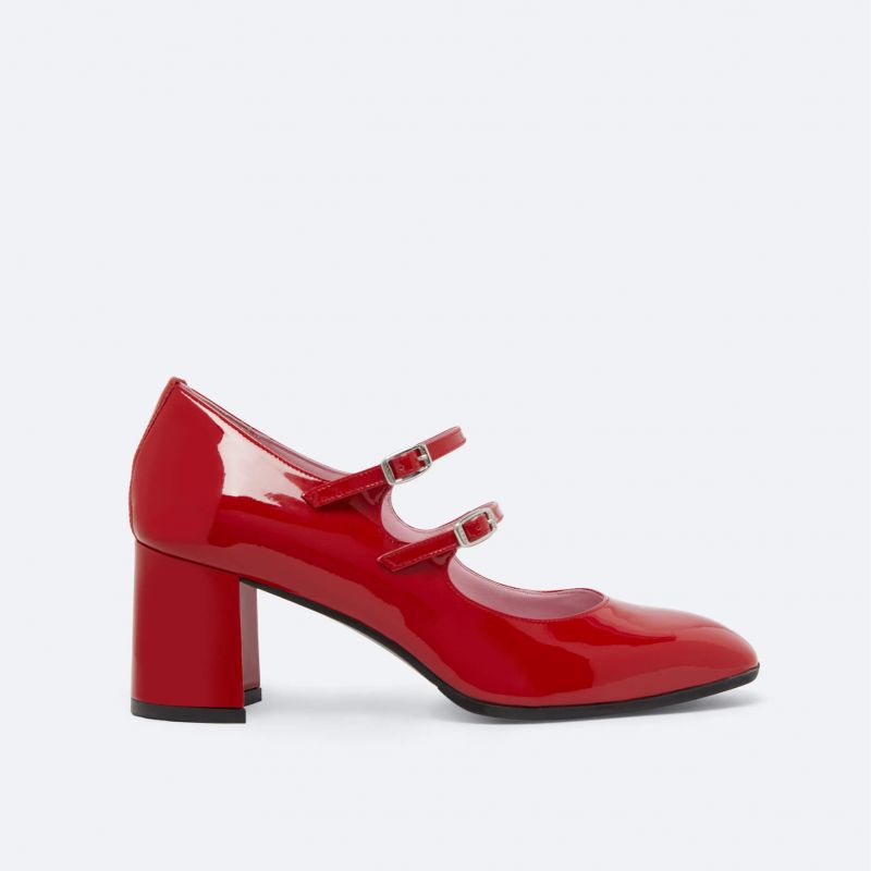 ALICE red patent leather Mary Janes pumps | Carel Paris Shoes