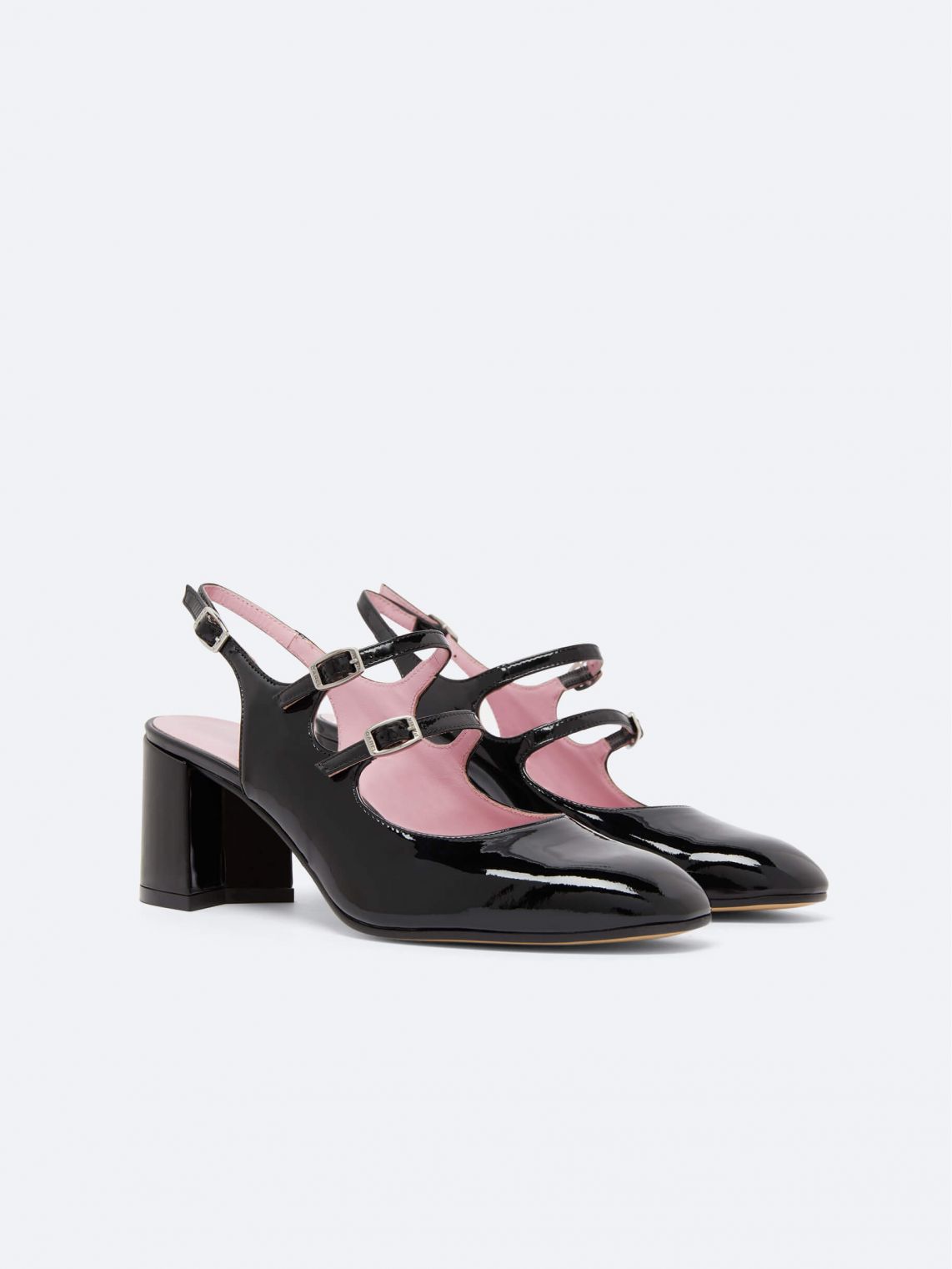BANANA black patent leather slingback Mary Janes | Carel Paris Shoes