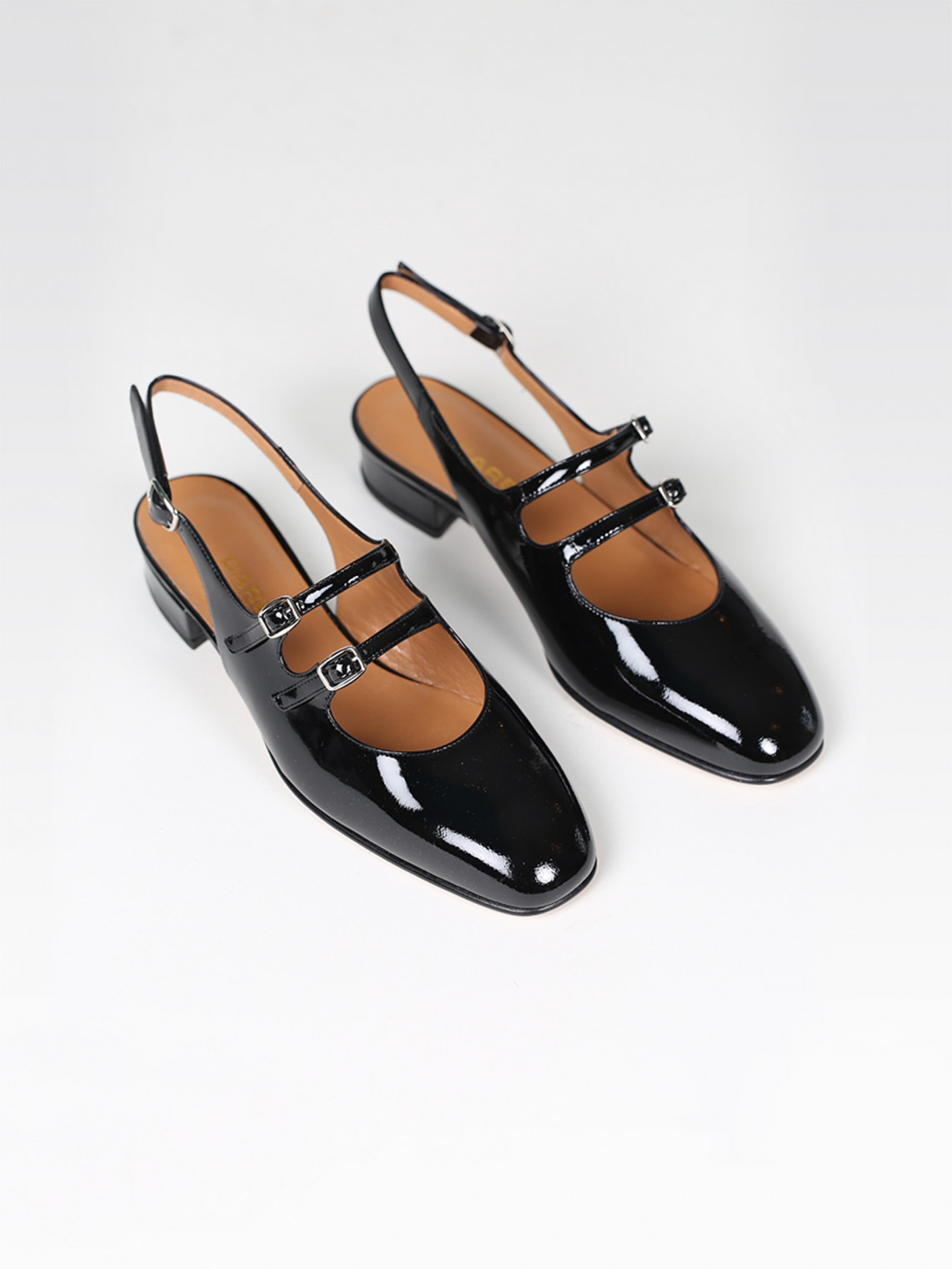 PECHE black patent leather slingback Mary Janes | Carel Paris Shoes