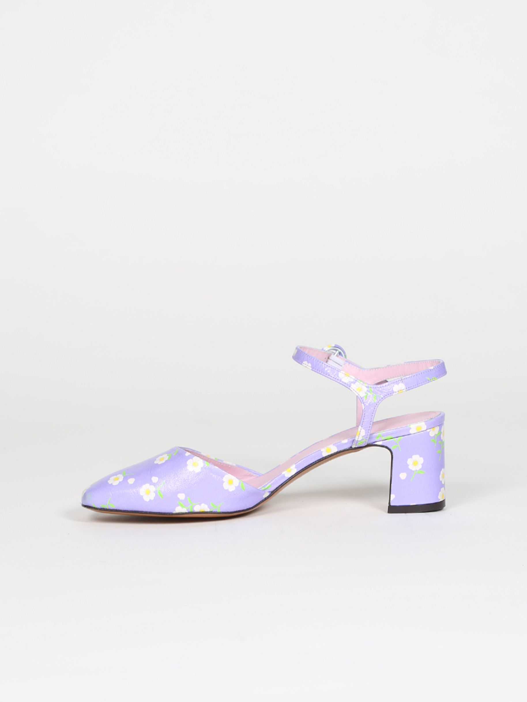 SORAYA lilac printed flowers leather sandals| Carel Paris Shoes
