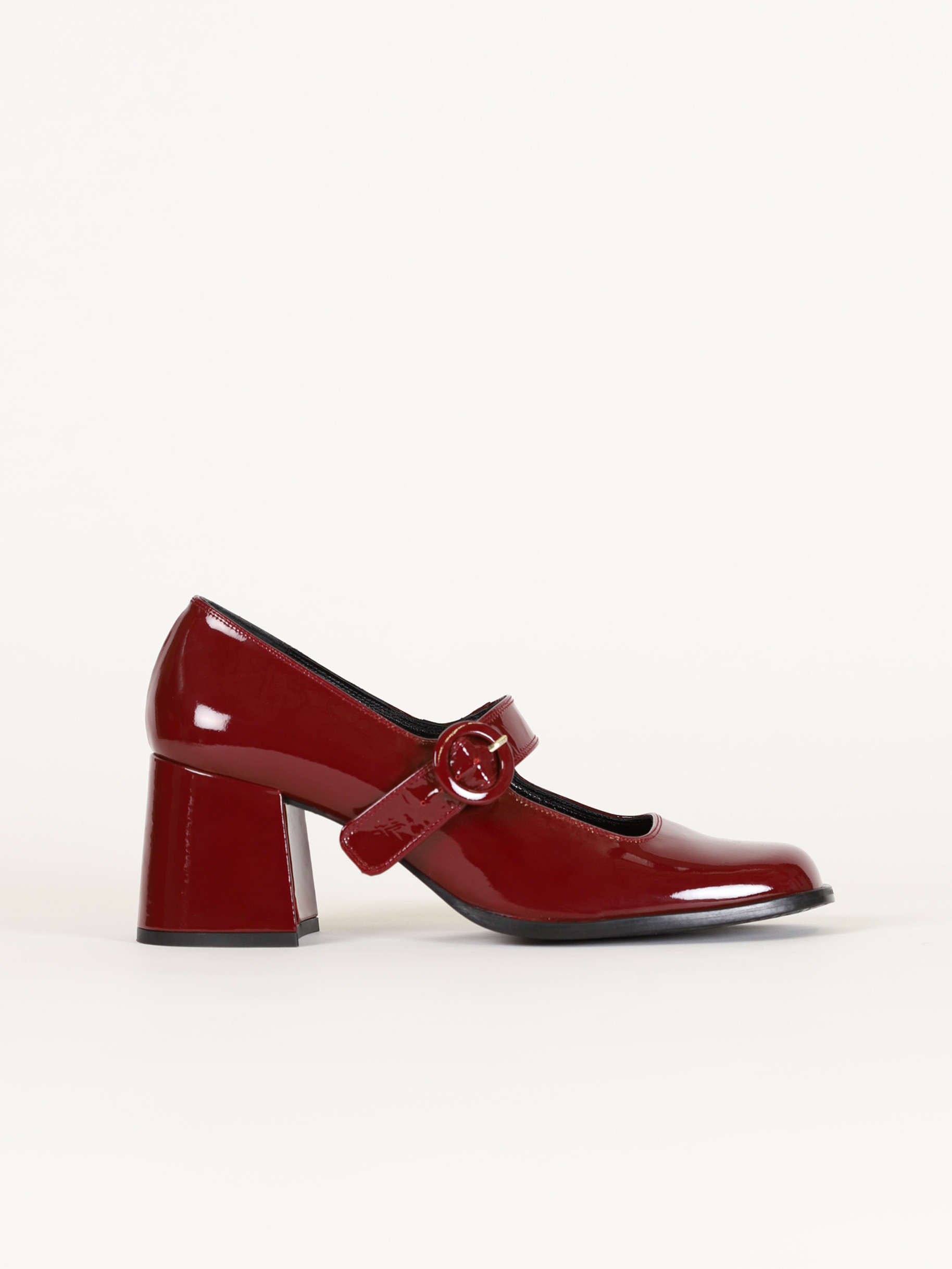 Burgundy patent leather Mary Janes