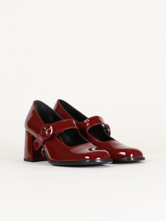 CAREN burgundy patent leather Mary Janes | Carel Paris Shoes
