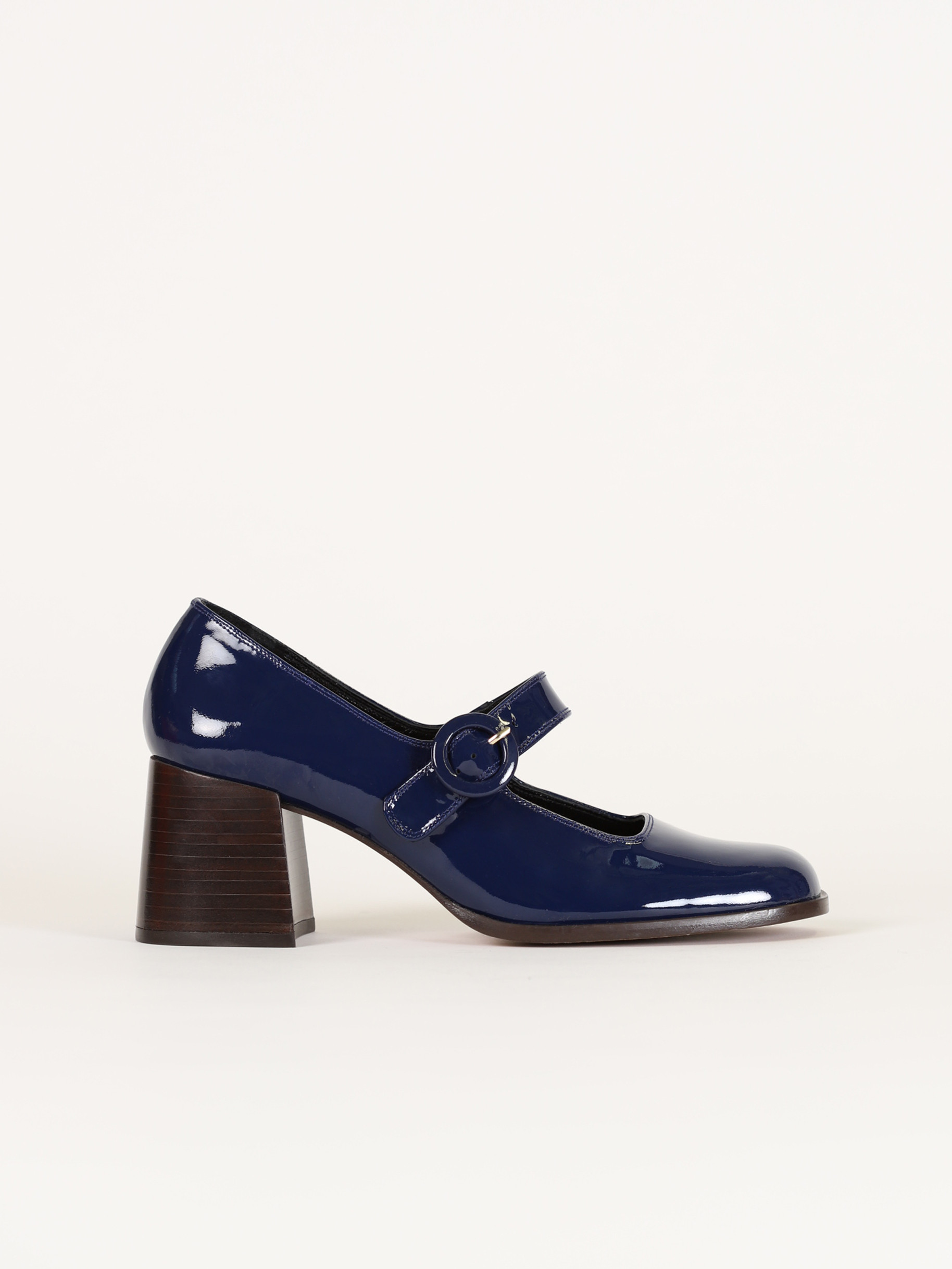 Blue patent leather Mary Janes