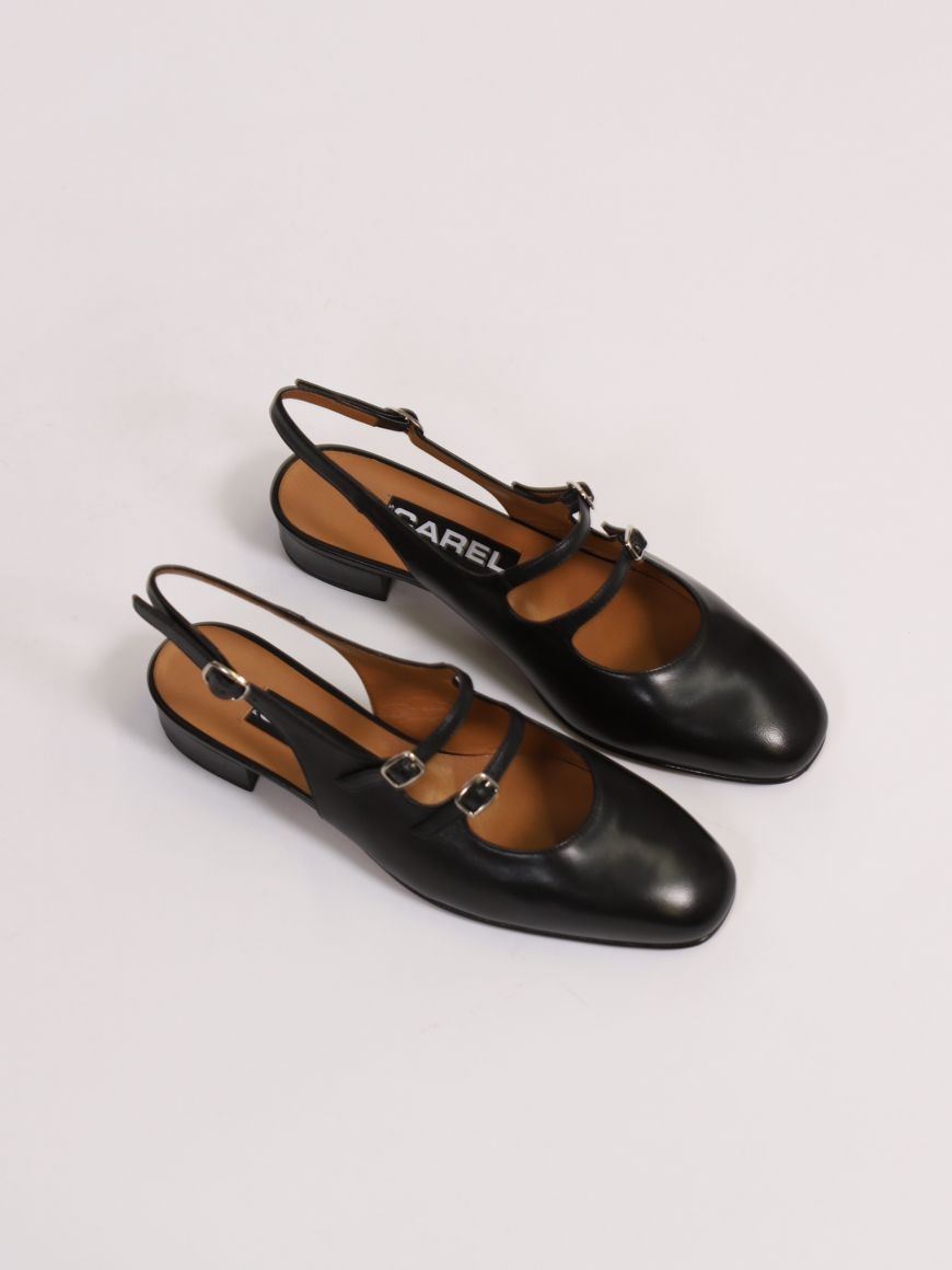 PECHE black leather mary janes | Carel Paris Shoes