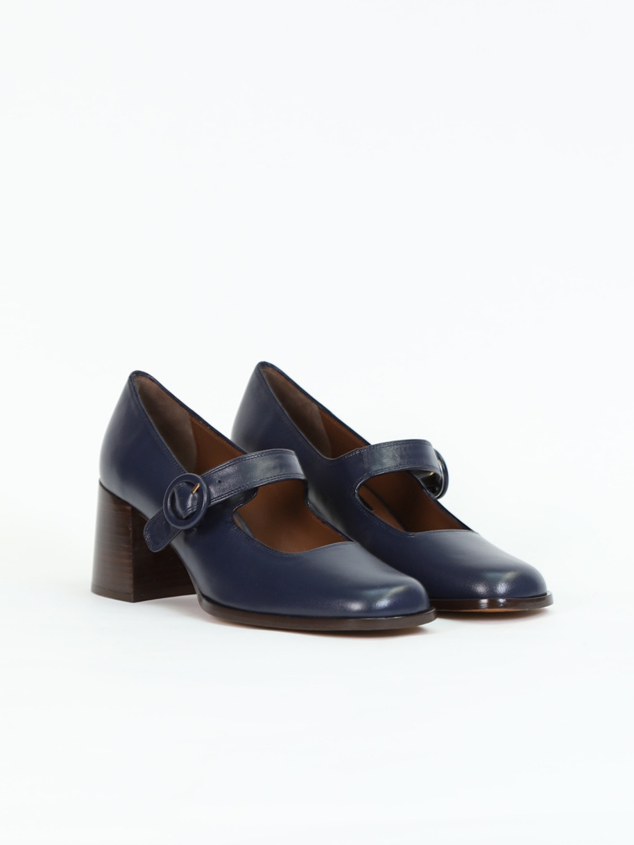 CAREN blue leather Mary Janes | Carel Paris Shoes