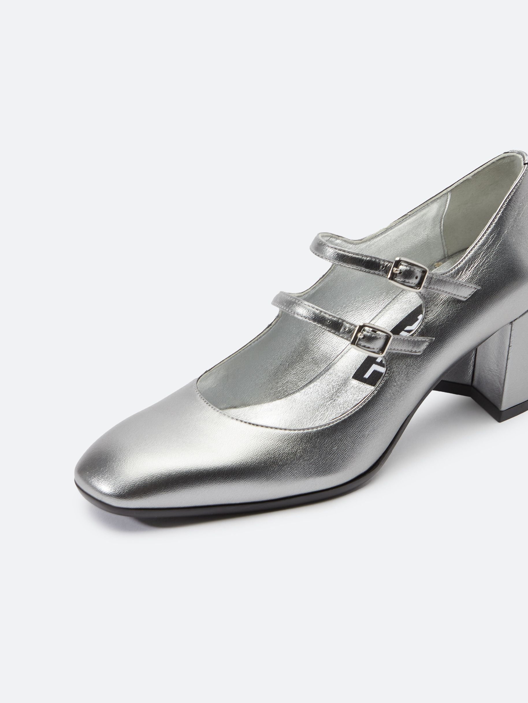 ALICE gunmetal grey leather Mary Janes | Carel Paris Shoes