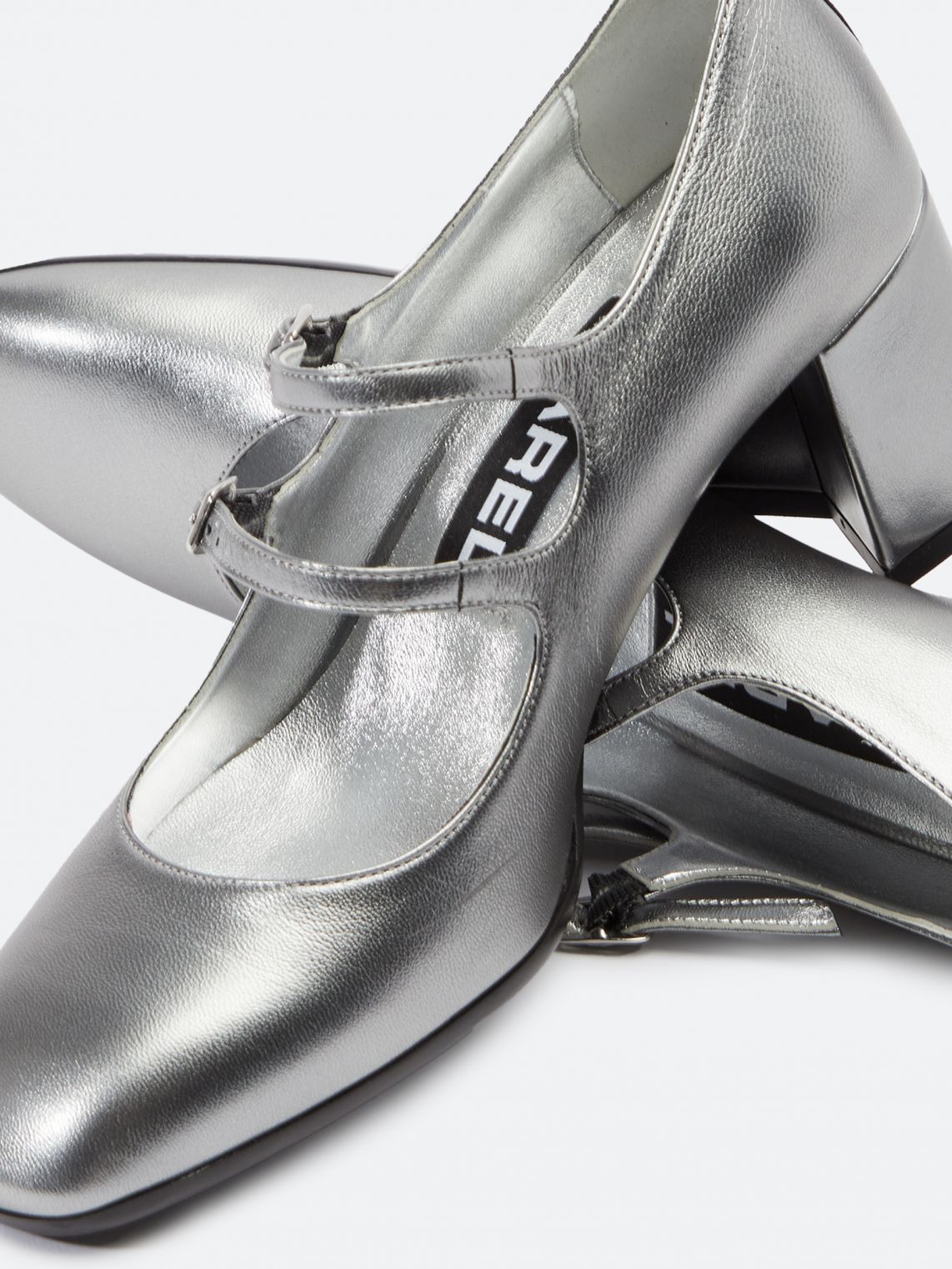 ALICE gunmetal grey leather Mary Janes | Carel Paris Shoes