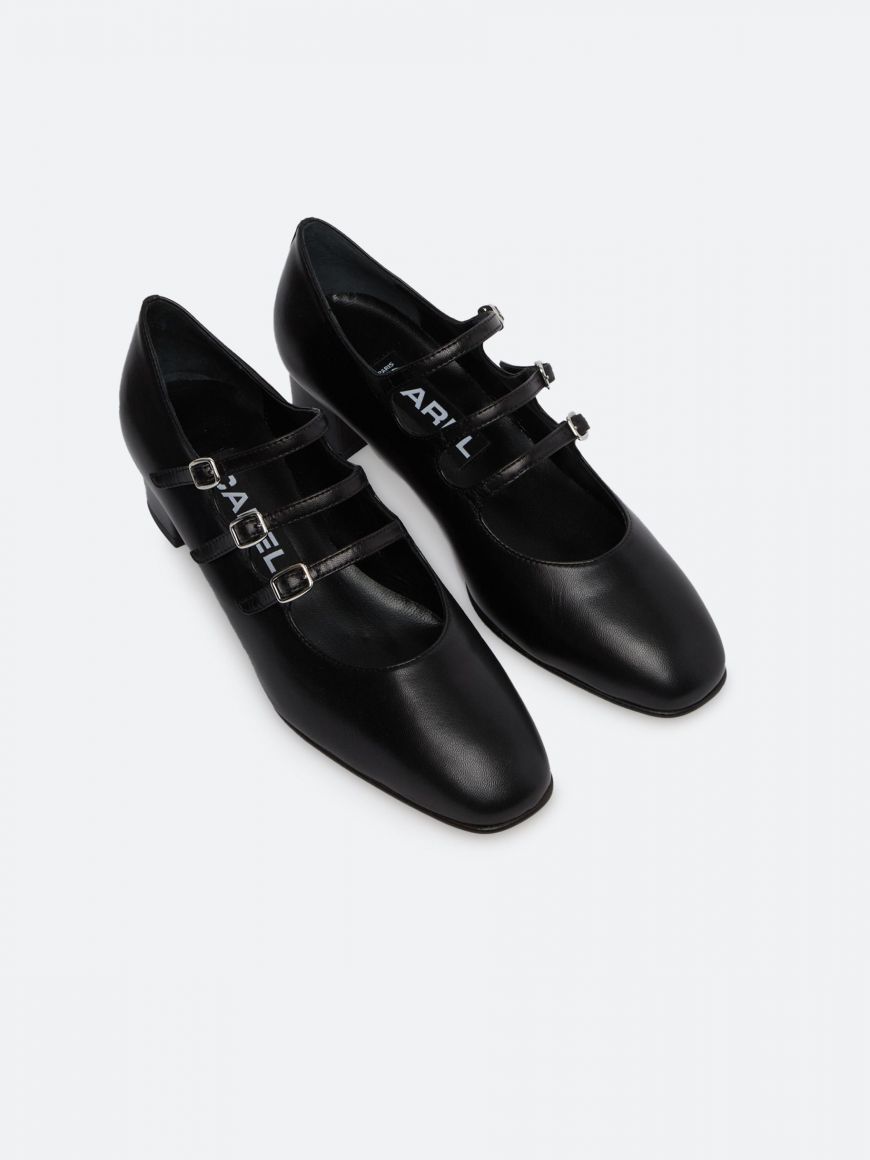 KINA black leather Mary Janes pumps | Carel Paris Shoes