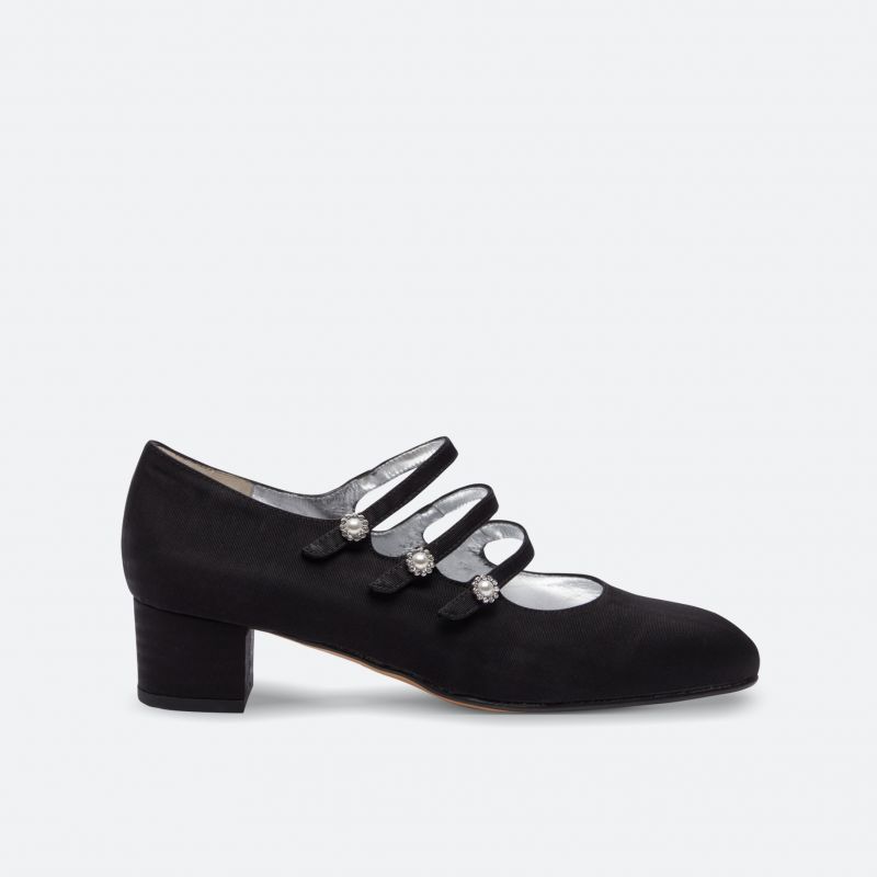 KINA black satin Mary Janes| Carel Paris Shoes