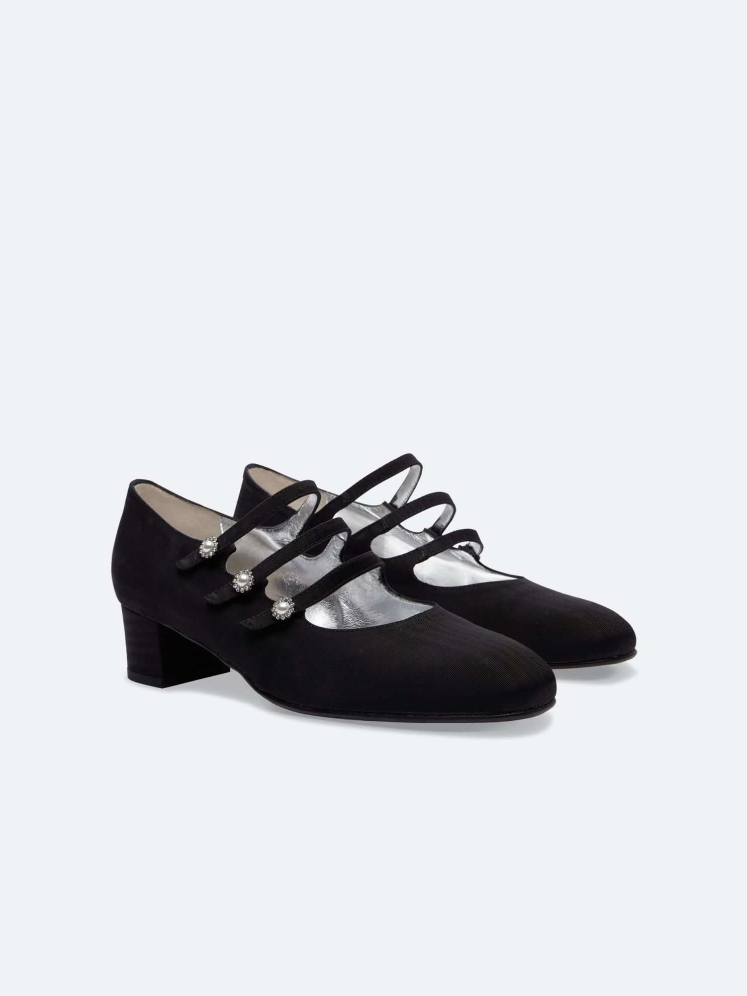 KINA black satin Mary Janes| Carel Paris Shoes