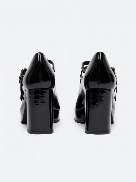 PIGALLE Black patent leather platform Mary Janes | Carel Paris Shoes