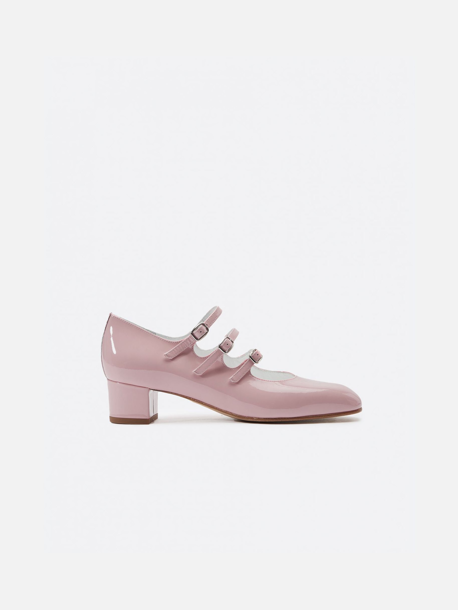 KINA Pink patent upcycled leather Mary Janes | Carel Paris Shoes