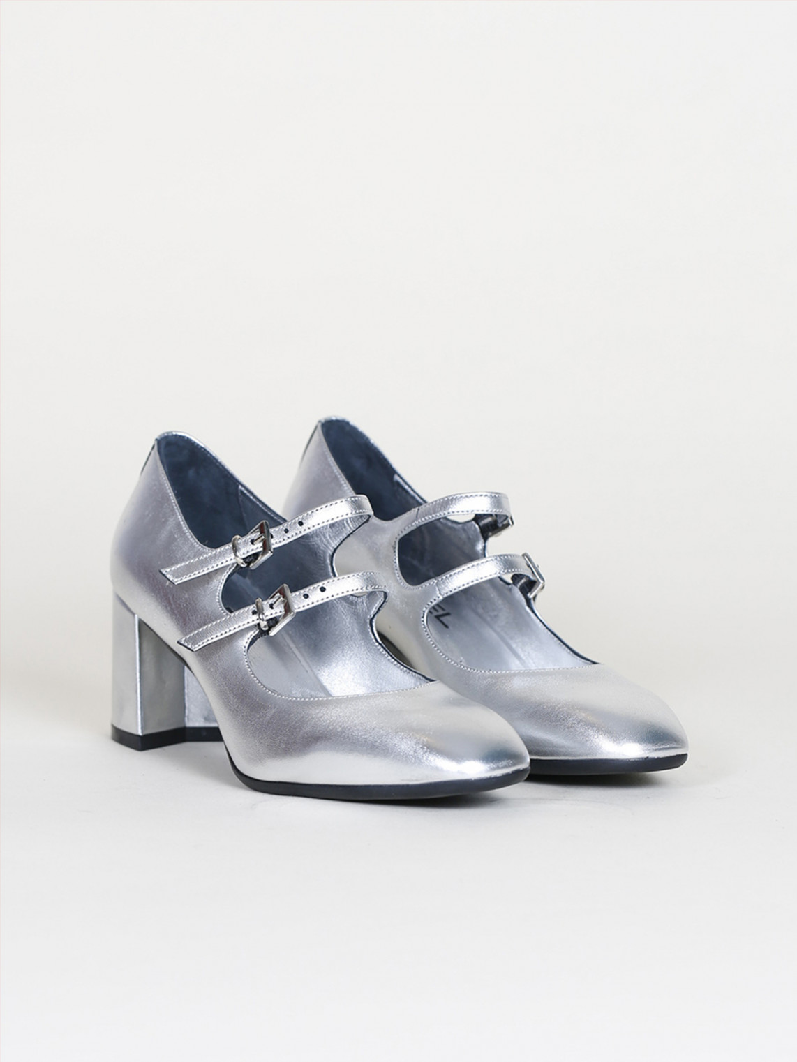 ALICE silver leather Mary Janes | Carel Paris Shoes