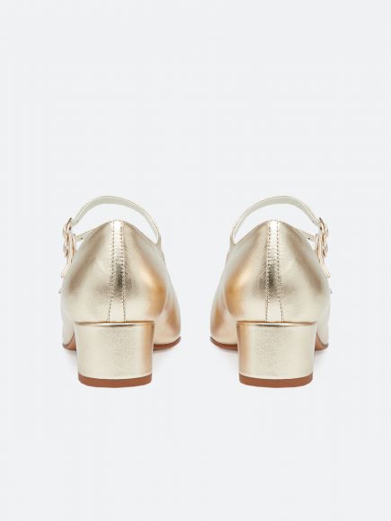 KINA Platinum laminated leather Mary Janes pumps | Carel Paris Shoes