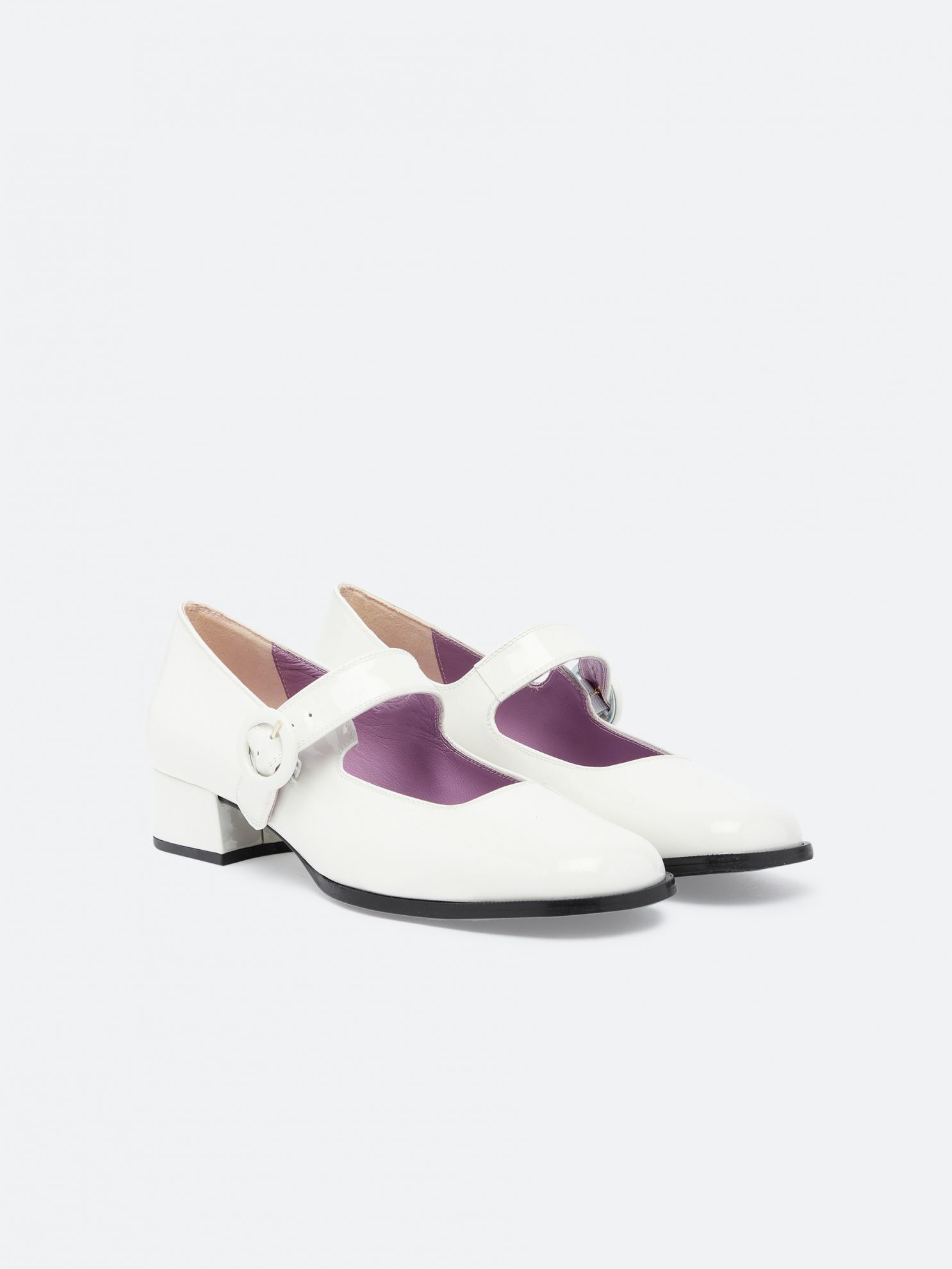 TWIGGY White patent leather Mary janes | Carel Paris Shoes