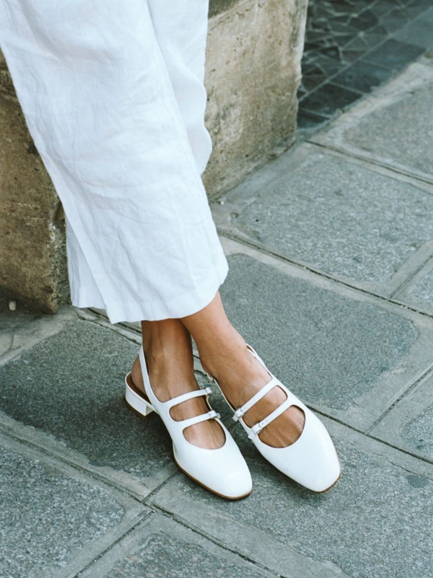 PECHE white patent leather mary janes | Carel Paris Shoes