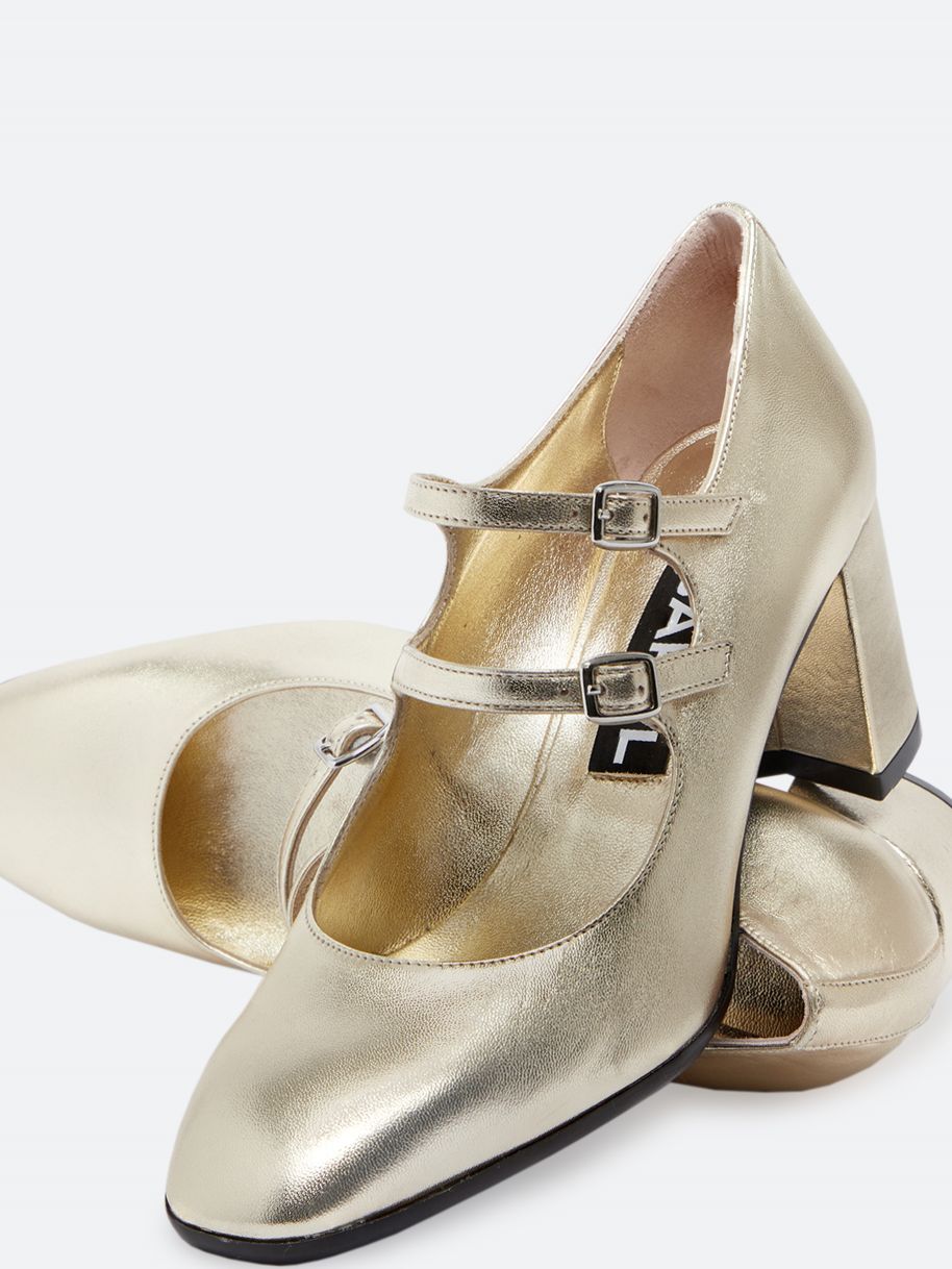 ALICE Platinum leather Mary Janes | Carel Paris Shoes