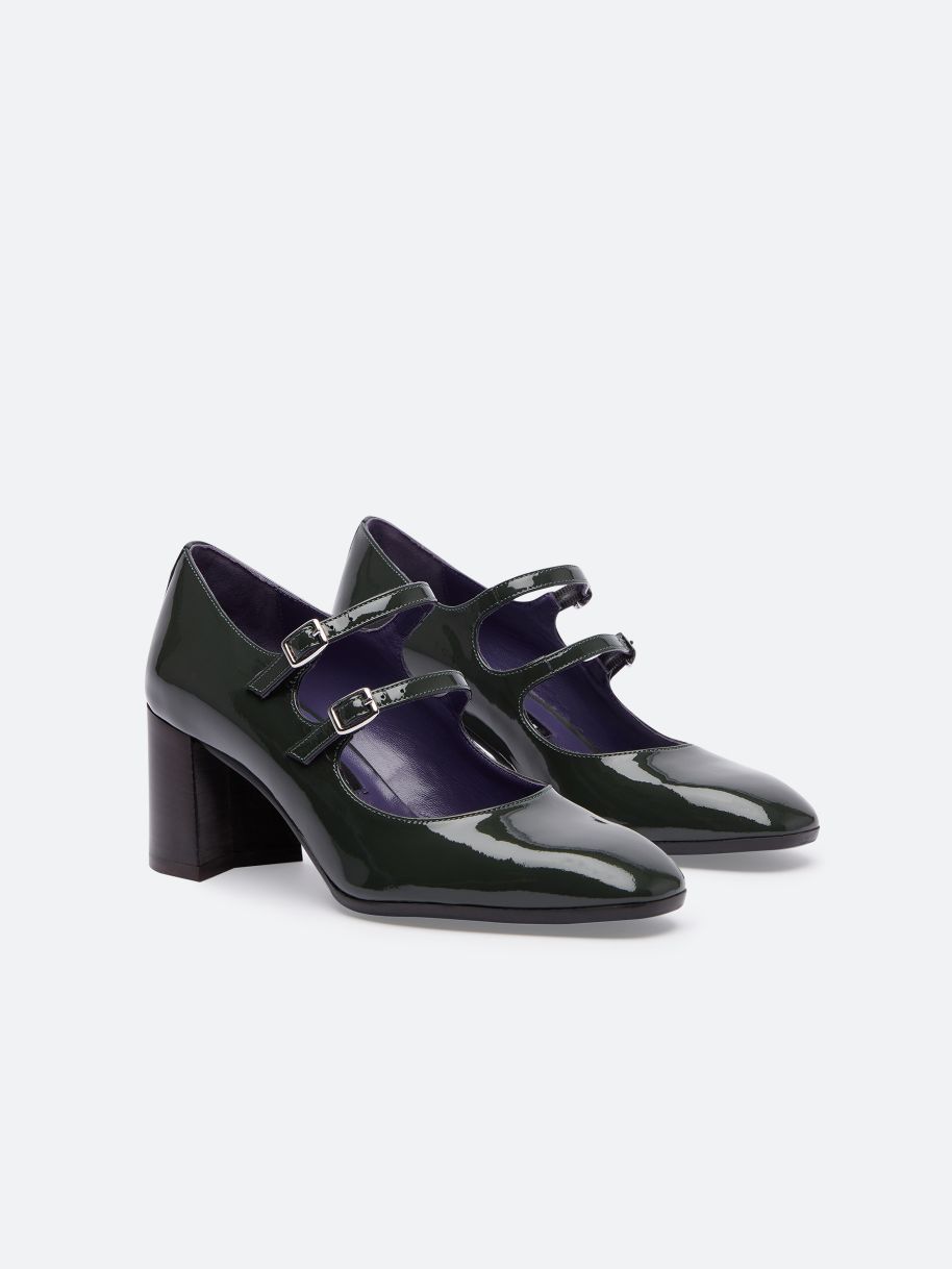 ALICE forest green patent leather mary janes | Carel Paris Shoes