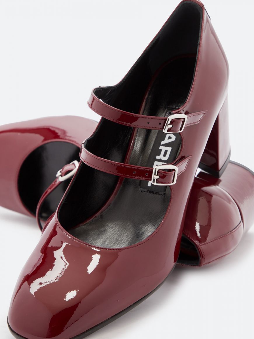 ALICE Burgundy patent leather Mary Janes pumps