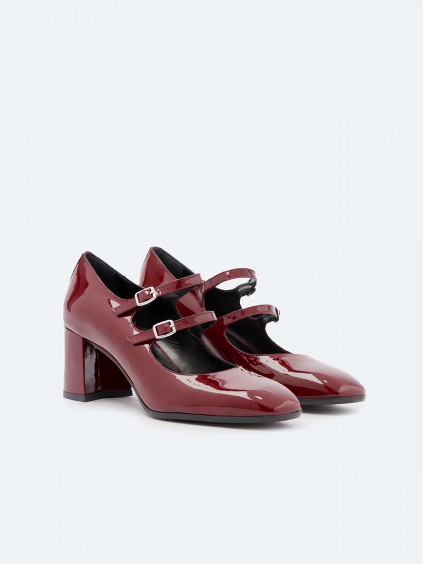 ALICE burgundy patent leather Mary Janes pumps