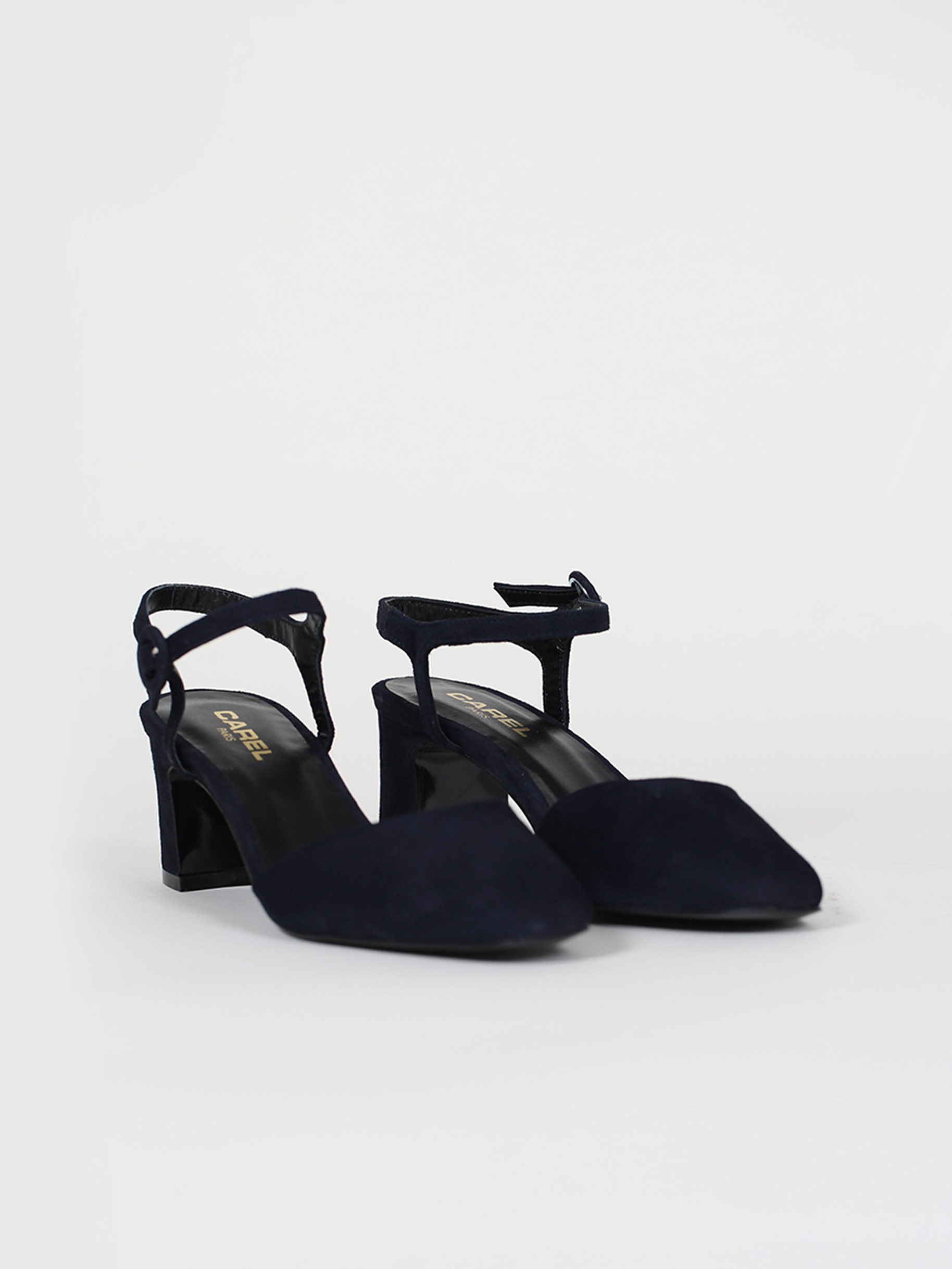 Blue suede leather sandals